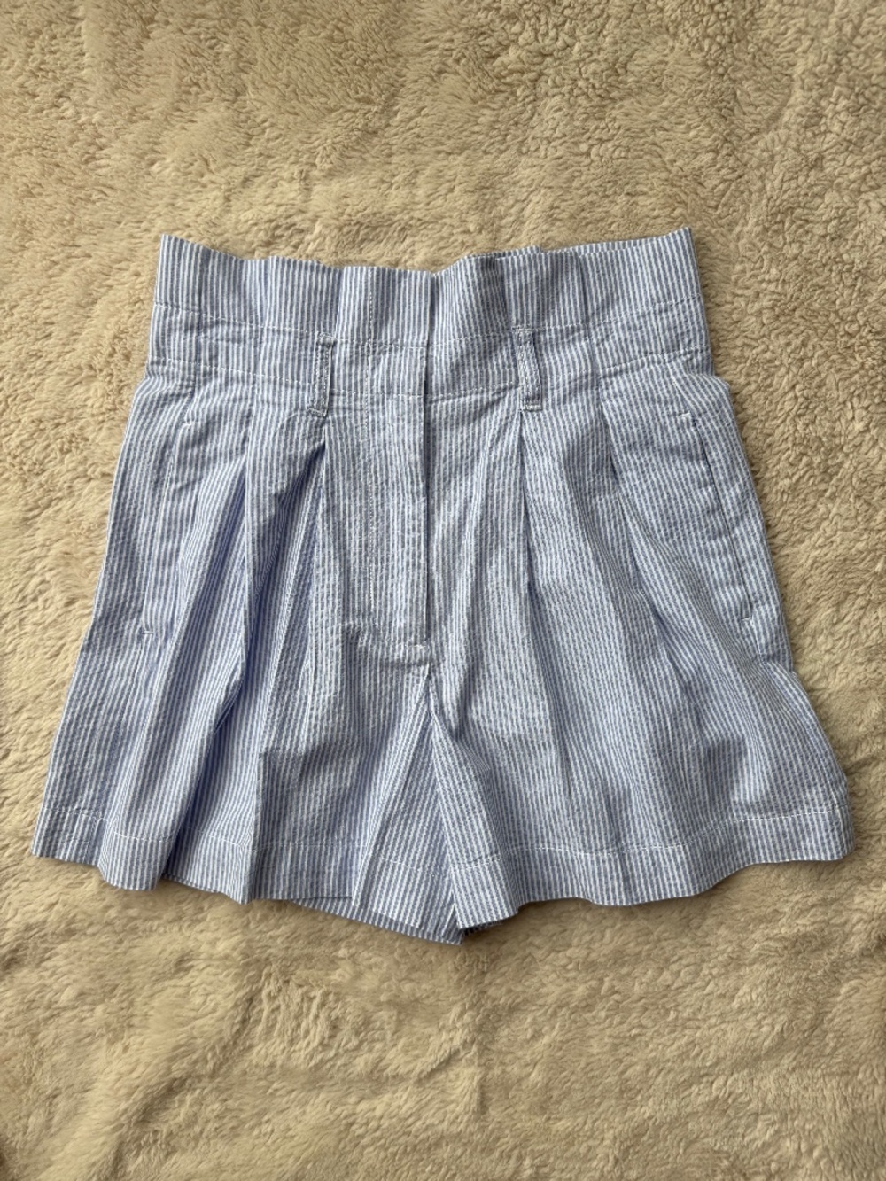 J. Crew High Rise Paper Bag Seersucker Shorts Women's Size 00 EUC